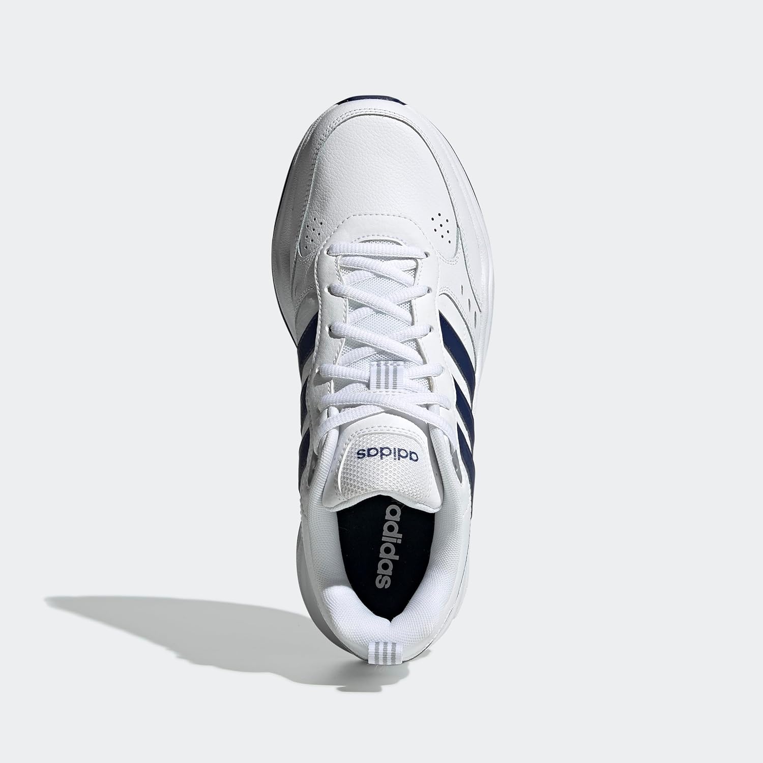 Мужские кроссовки adidas Strutter с широким облеганием для классического повседневного стиля, Blanc Bleu Foncã Argent Mat — фото 3