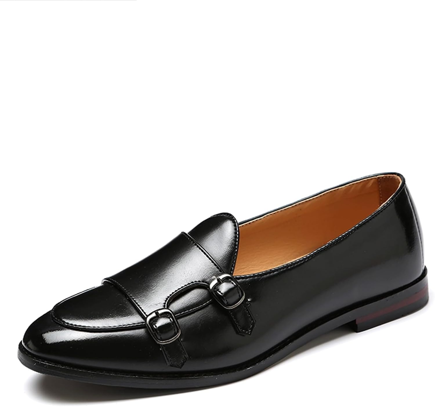 

Мужские классические туфли OXCOWNIU с двойным ремешком, повседневная обувь, лоферы, офисная обувь в стиле кэжуал, туфли-оксфорды из лакированной кожи, черный