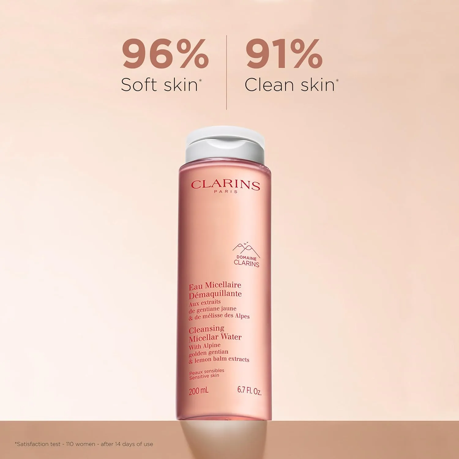 Мицеллярная вода Clarins — Очищающая для быстрого удаления макияжа, загрязнений и пыли, без смывания, для глаз, лица — фото 2