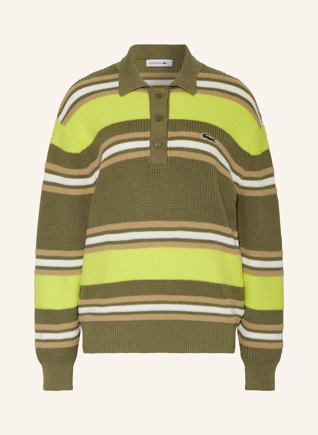 

Вязаная рубашка-поло Lacoste, хаки