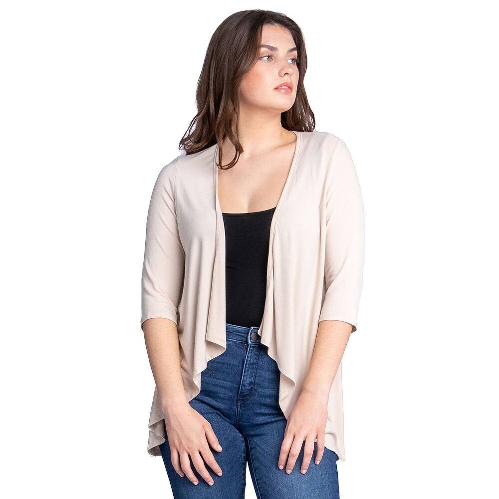 

Женский открытый кардиган с рукавами до локтя 24Seven Comfort Apparel, цвет Nude