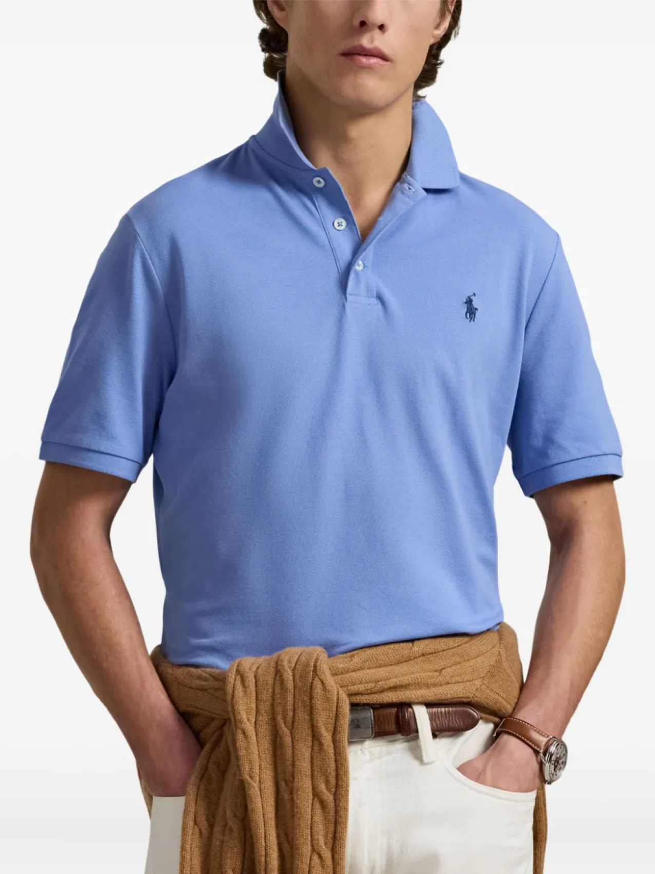 Polo Ralph Lauren рубашка поло с вышитым логотипом, синий — фото 3