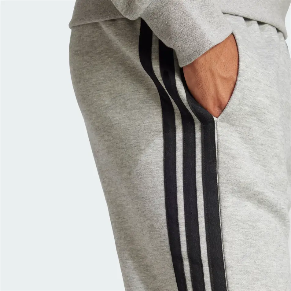 Брюки Fleece 3 Stripes Adidas, серый — фото 4