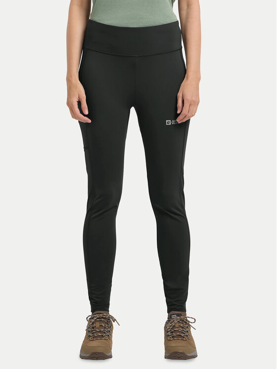 

Облегающие леггинсы Klintal 1508901 Jack Wolfskin, черный