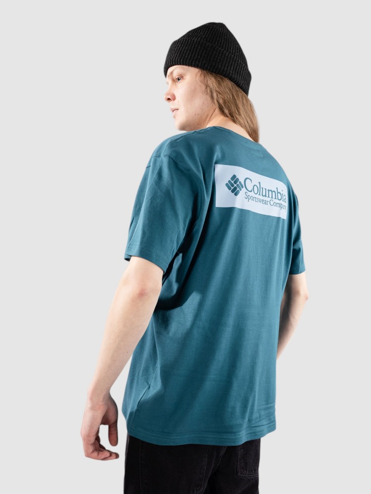 

Футболка Columbia North Cascades T-Shirt, river blue/csc box logo, Синий, Футболка Columbia North Cascades T-Shirt, river blue/csc box logo