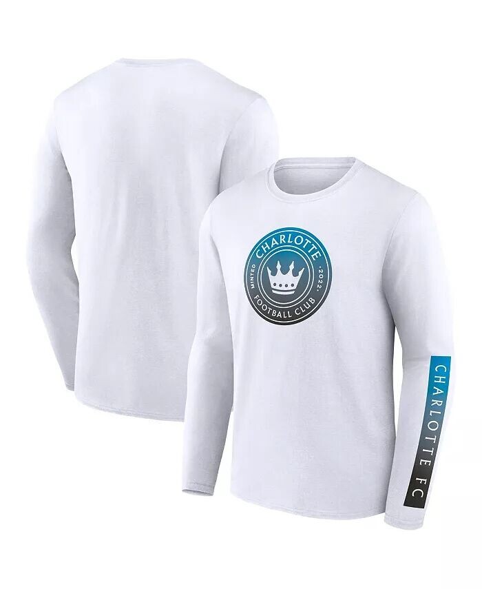 

Мужская белая футболка Charlotte FC с длинным рукавом Fanatics