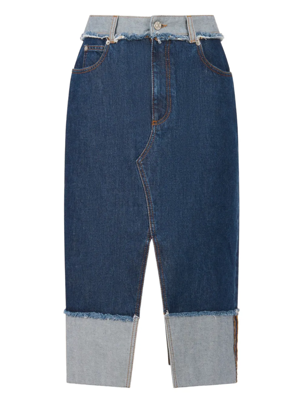 

Джинсовая юбка миди с бахромой Marni, синий