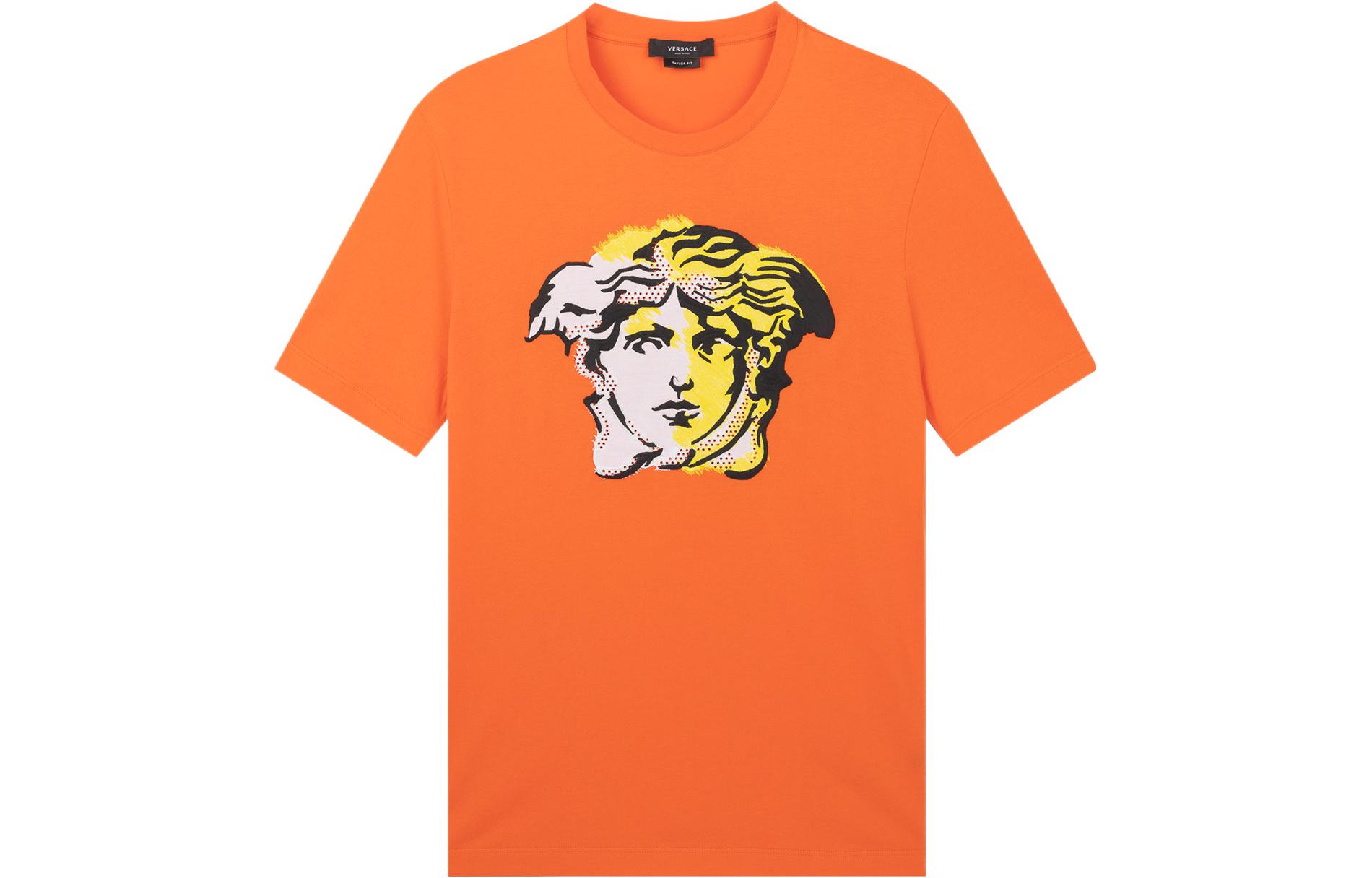 

Футболка мужская оранжево-красная VERSACE