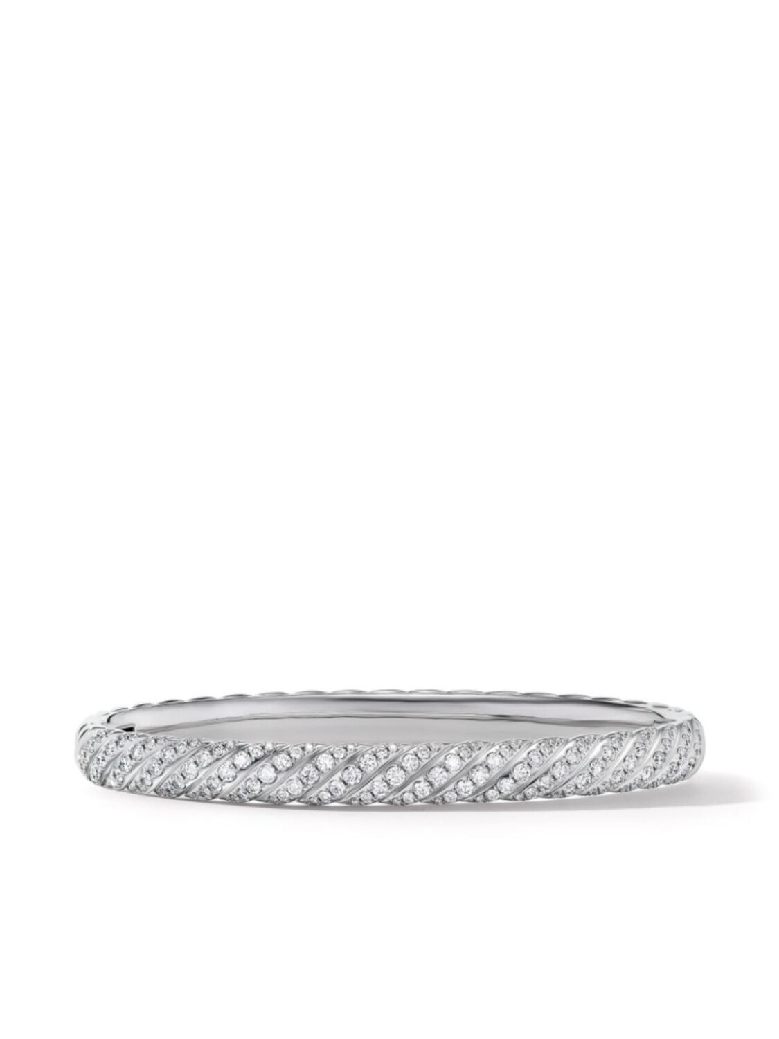 

Браслет Sculpted Cable из белого золота с бриллиантами David Yurman, серебряный