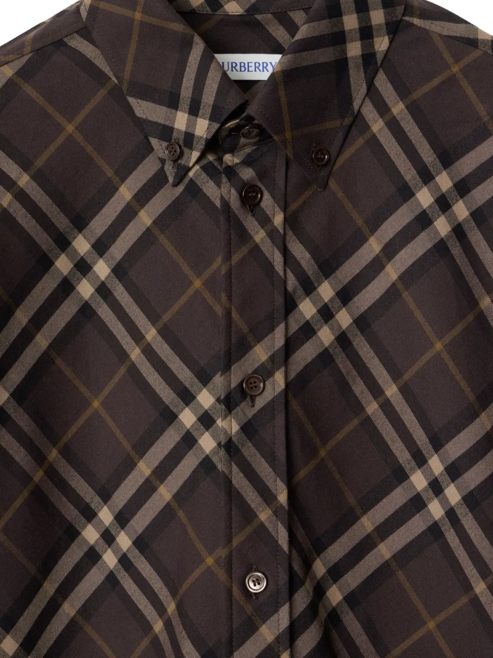 Клетчатая рубашка свободного кроя BURBERRY, коричневый — фото 4