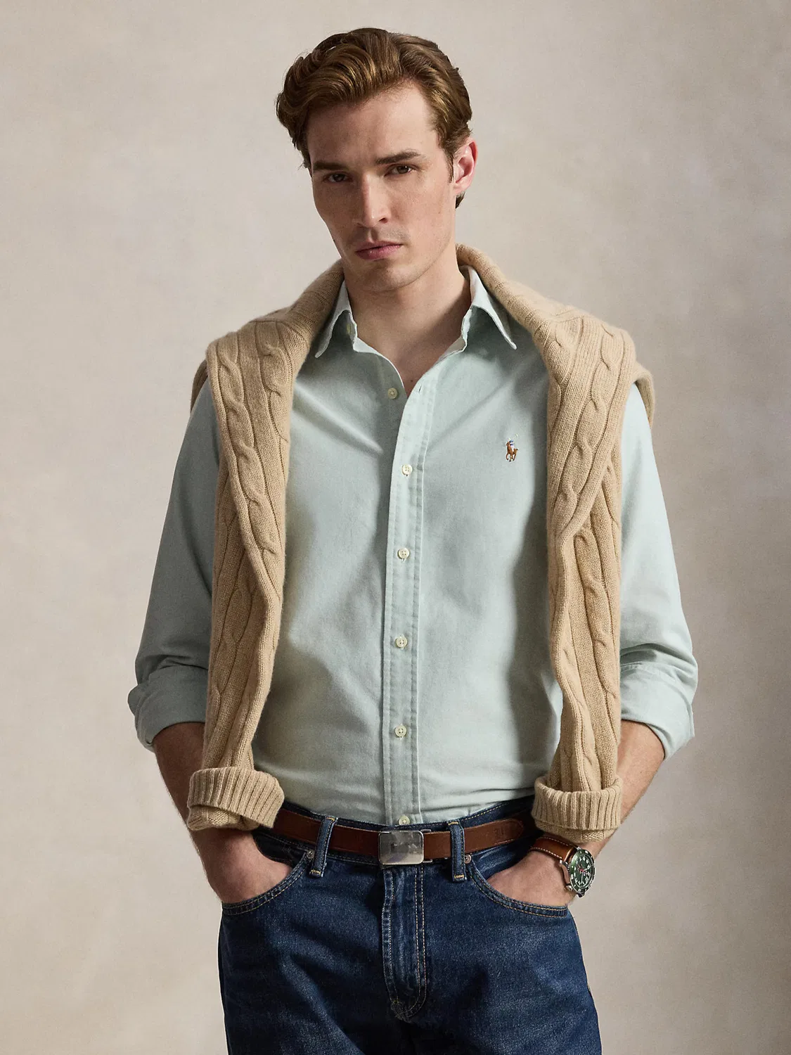 Рубашка приталенного кроя на пуговицах Polo Ralph Lauren, Mint — фото 2