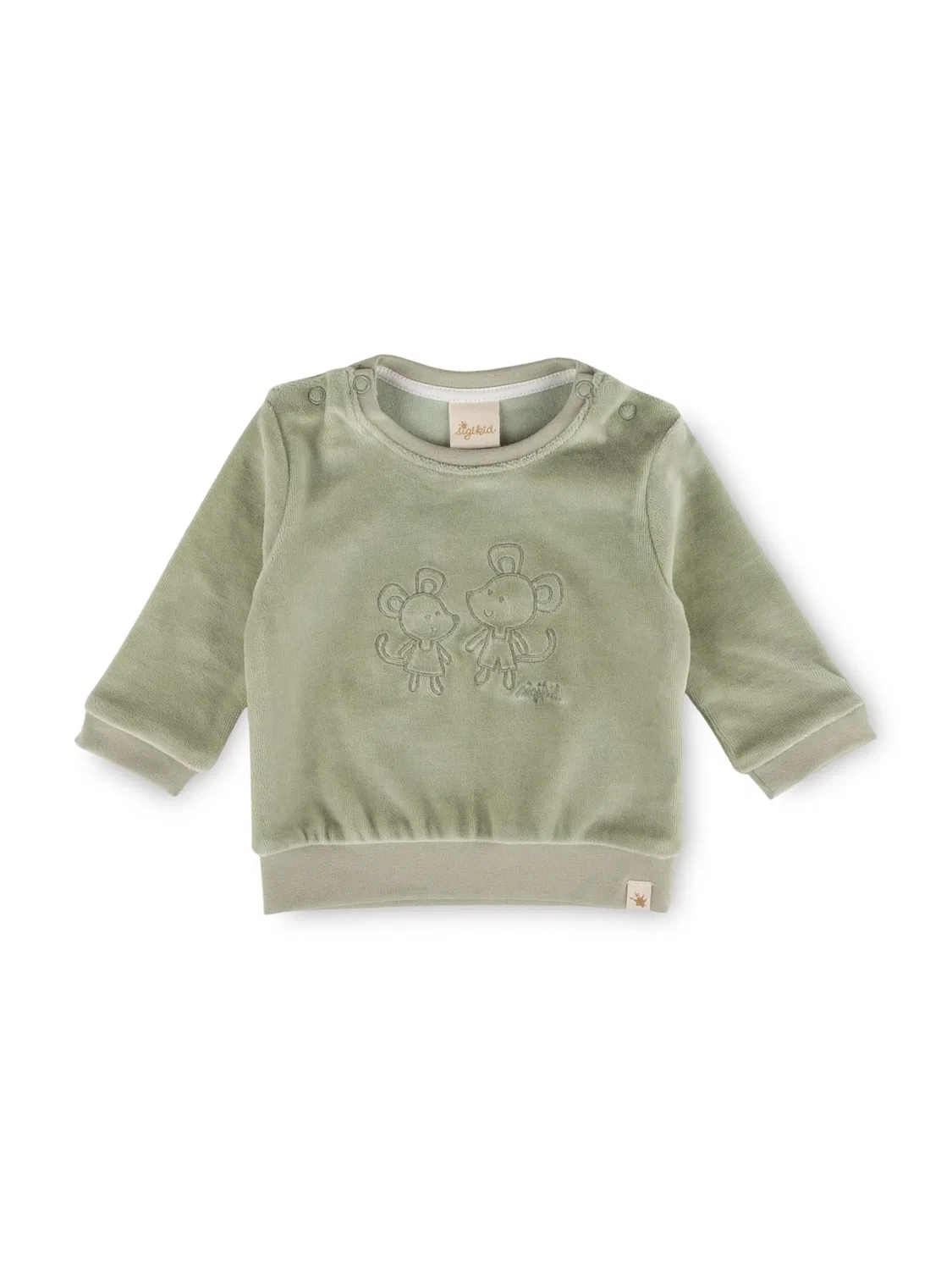 Футболка Sigikid Nicki Langarmshirt Classic Baby зеленого цвета
