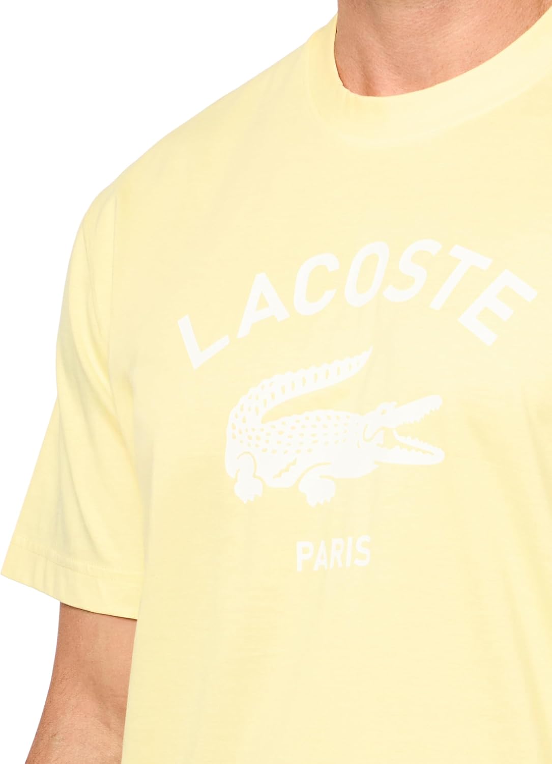 Мужская футболка Lacoste Classic Fit с круглым вырезом и коротким рукавом с графическим принтом, Yellow Branding — фото 3