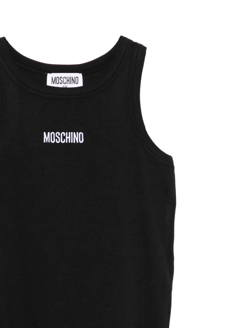 Майка с логотипом в рубчик Moschino Kids, черный — фото 3
