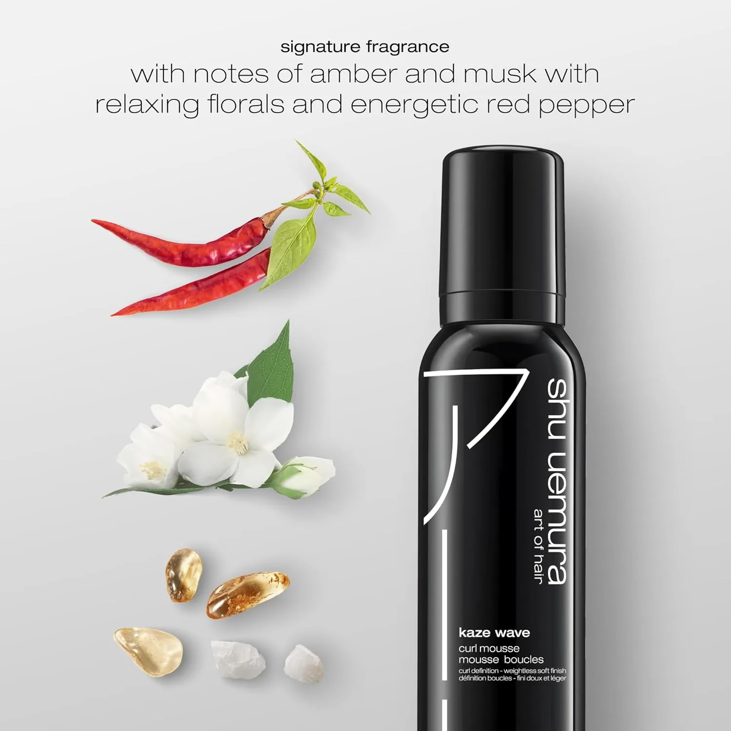 Shu Uemura Art of Hair Kaze Wave Curl Defining Mousse - Укрощает пушистость и обеспечивает термозащиту, для волнистых и кудрявых волос, 140 мл, red — фото 3