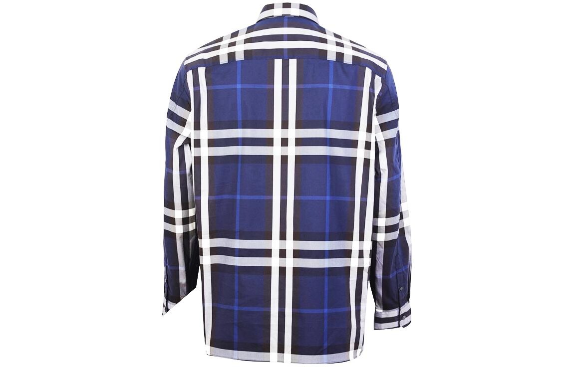 Рубашка Burberry из эластичного хлопкового поплина, темно-синий/белый — фото 2