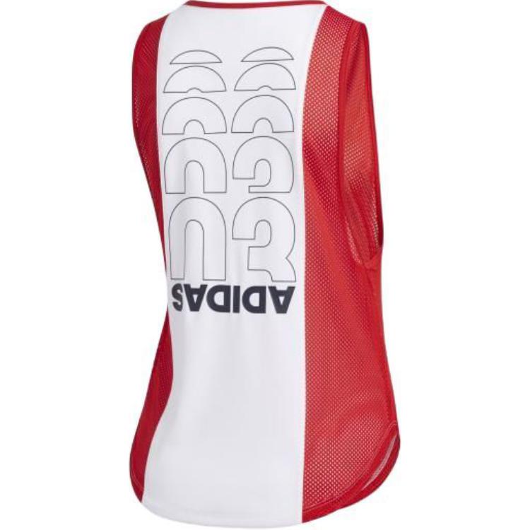 Adidas Майка Moto Climacool Sport женская White/Scarlet — фото 4