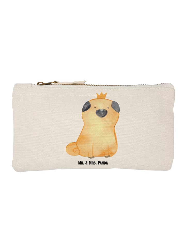 

Mr. & Mrs. Panda Белая тканевая сумка с изображением короны мопса, без надписи