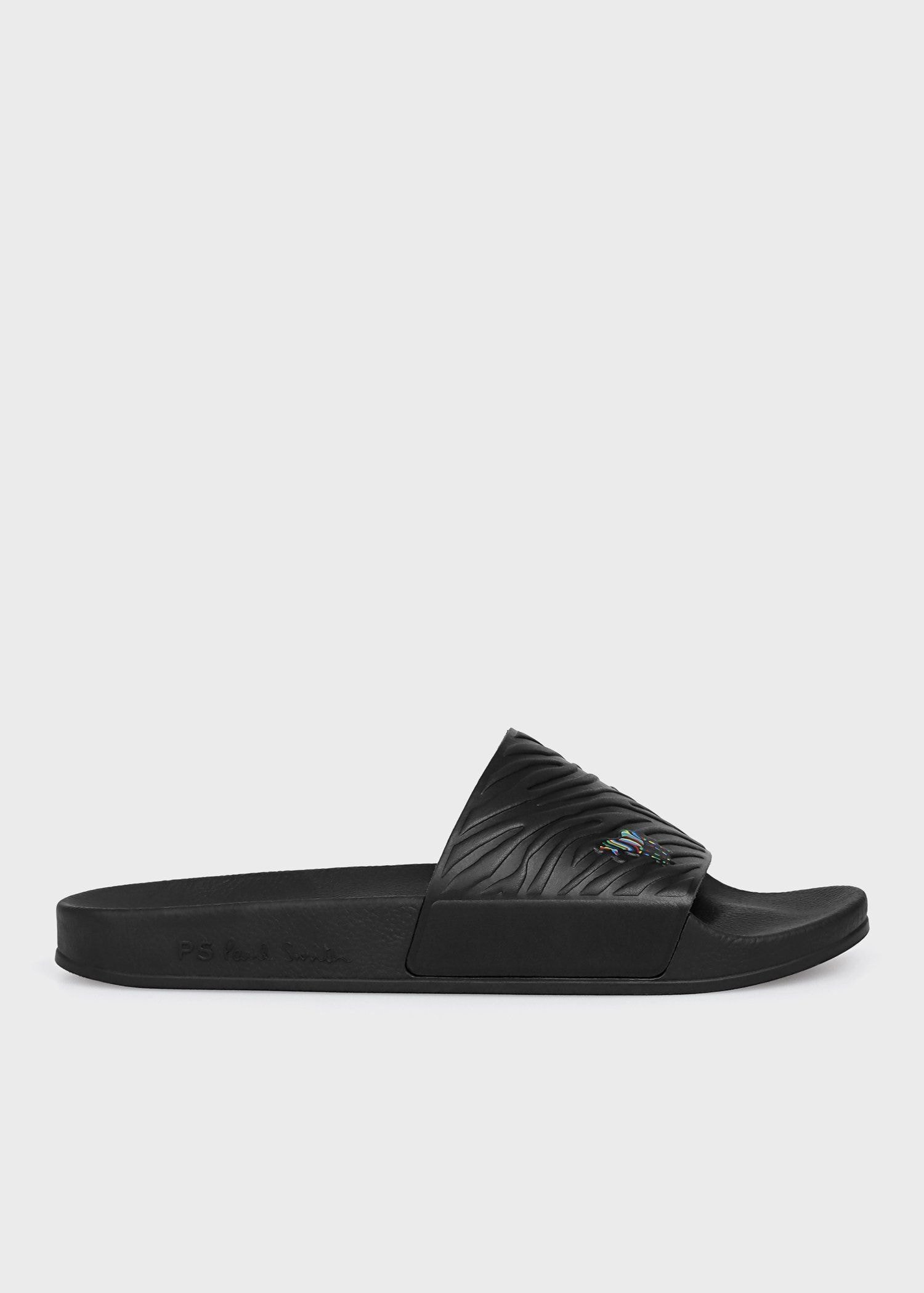 Сандалии для душа с логотипом PS и зебровым принтом Ps Paul Smith, black