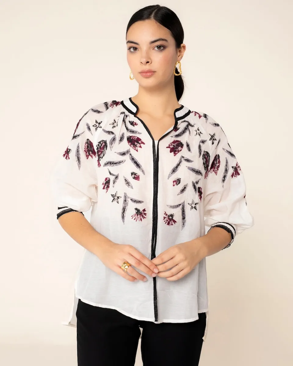 

Женская блузка с длинными рукавами и вышивкой Niza, цвет Crudo