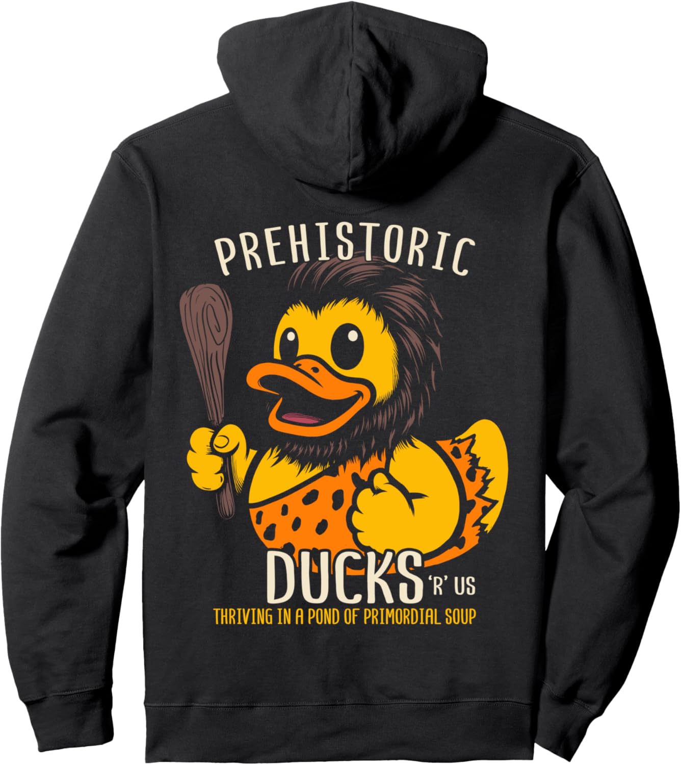 

Неандертальская резиновая уточка, пещерный утенок, доисторическая толстовка Paleolithic Duck Hominid Cave Rubber Ducky, черный