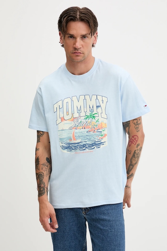 

Хлопковая футболка Tommy Jeans, синий