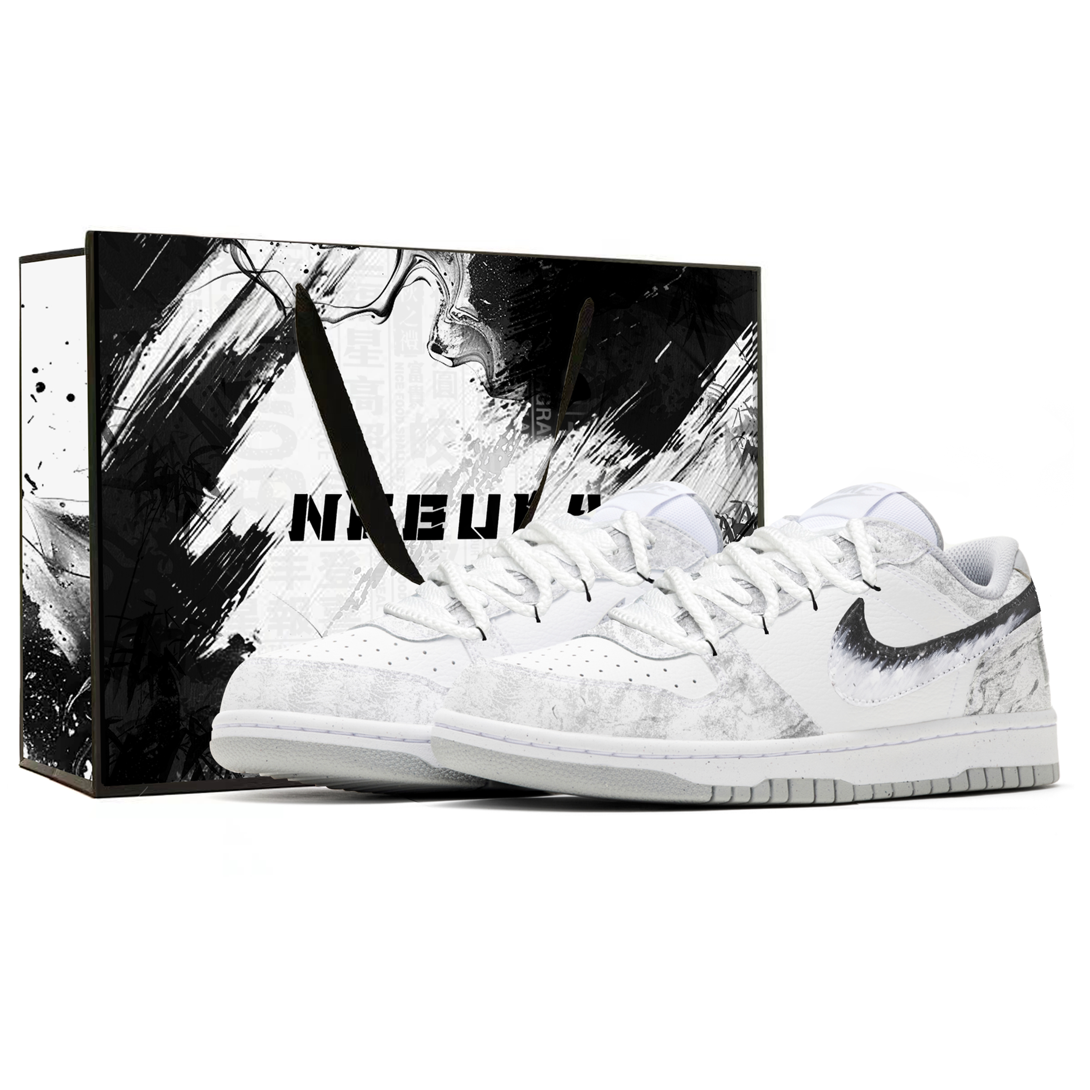 

Большая сумка для покупок Misty Frost Ink Shadow, устойчивая к истиранию и скольжению, с увеличенной высотой, низкий верх Nike, белый серый (shopping bag)