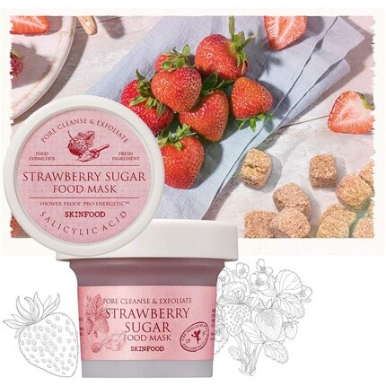 Маска для лица Skin Food Since 1957 — Skinfood Mask Смываемые маски для лица с клубникой и сахаром, очищающее средство для пор, 120 г — фото 3