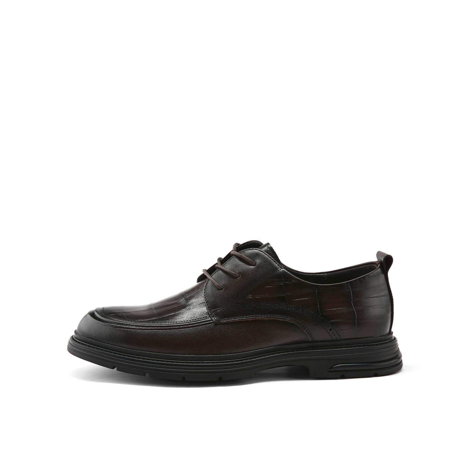 

HLA Туфли мужские красно-коричневые в полоску