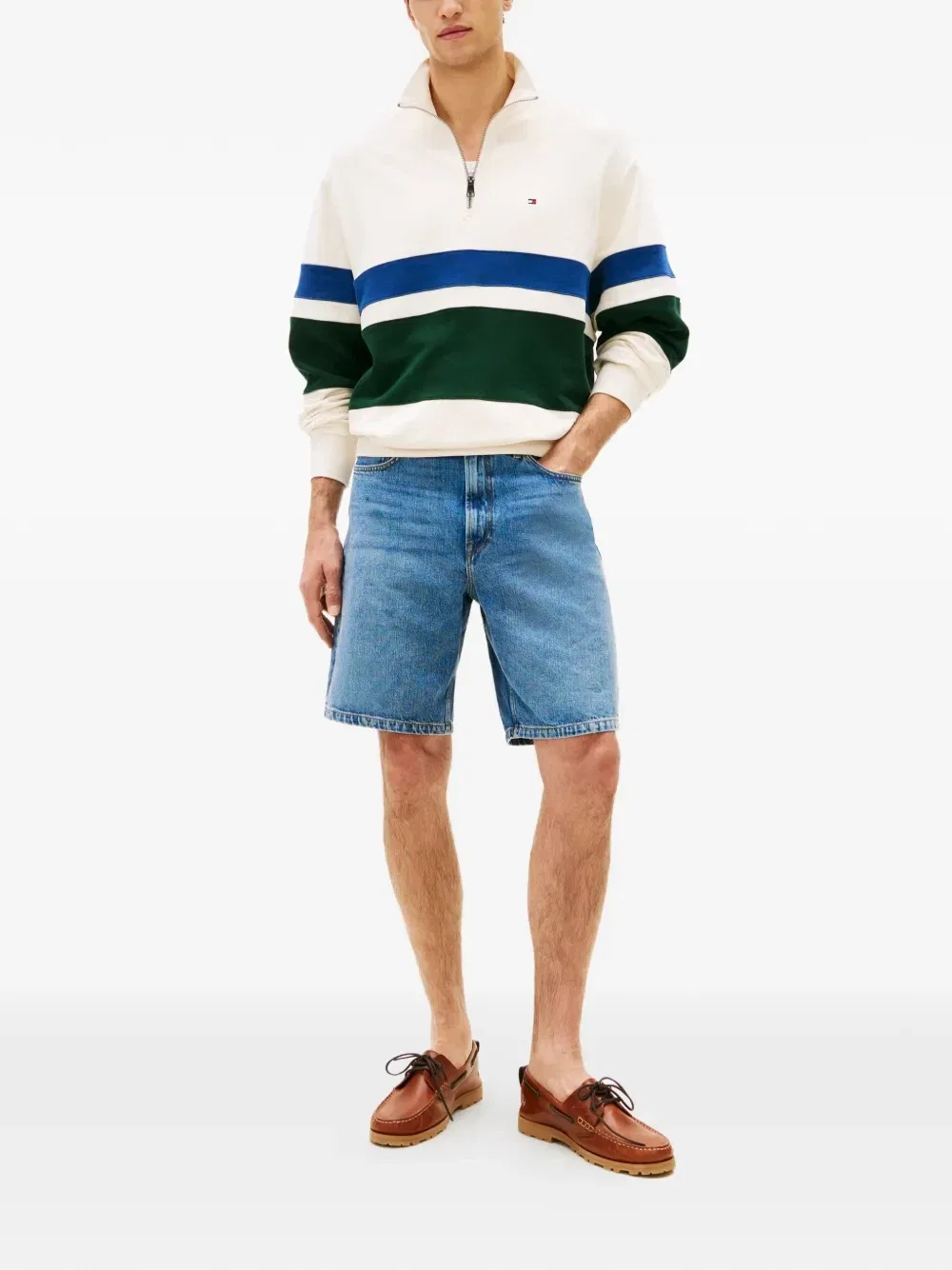 Джинсовые шорты с эффектом потертости Tommy Hilfiger, синий — фото 2