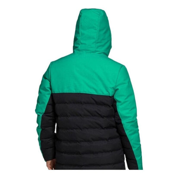 

Пуховик Adidas Soccer Stay Warm Windproof Hooded Down Jacket 'Black Green', синий