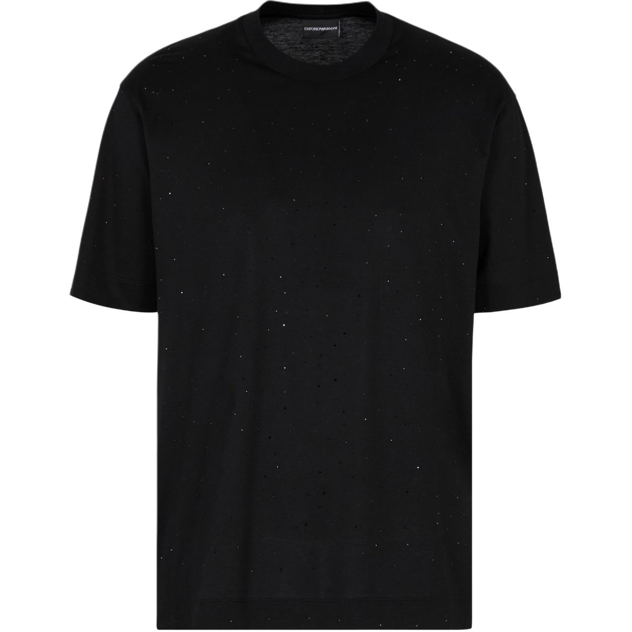 

Футболка Asv Clubwear из смесового джерси лиоцелл с пайетками по всей поверхности EMPORIO ARMANI, черный