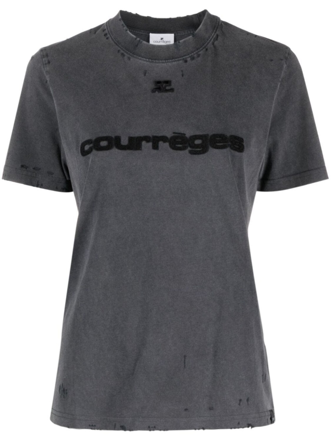 

Courrèges футболка с нашивкой-логотипом, серый