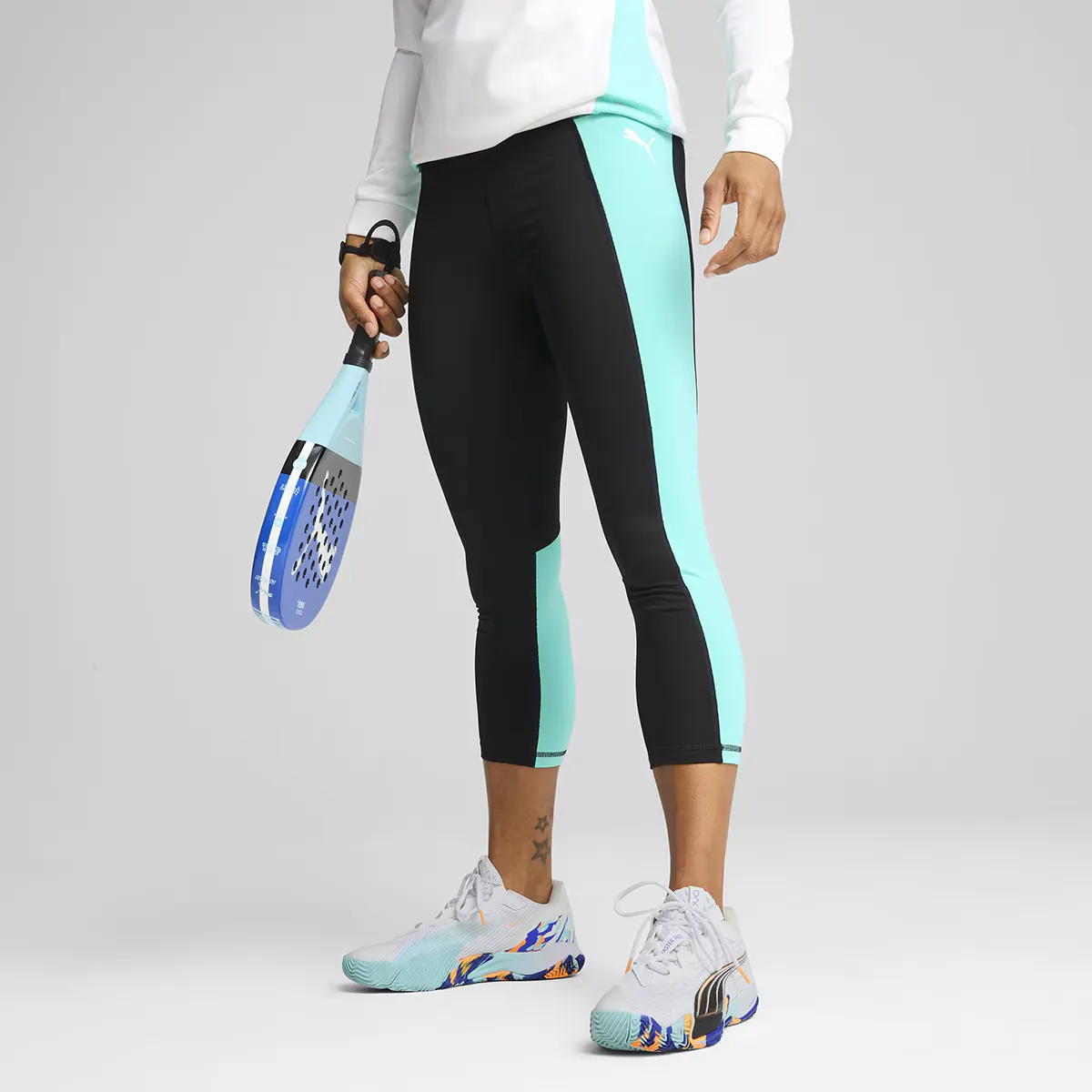 

Женские индивидуальные леггинсы Puma Padel 3/4, черный