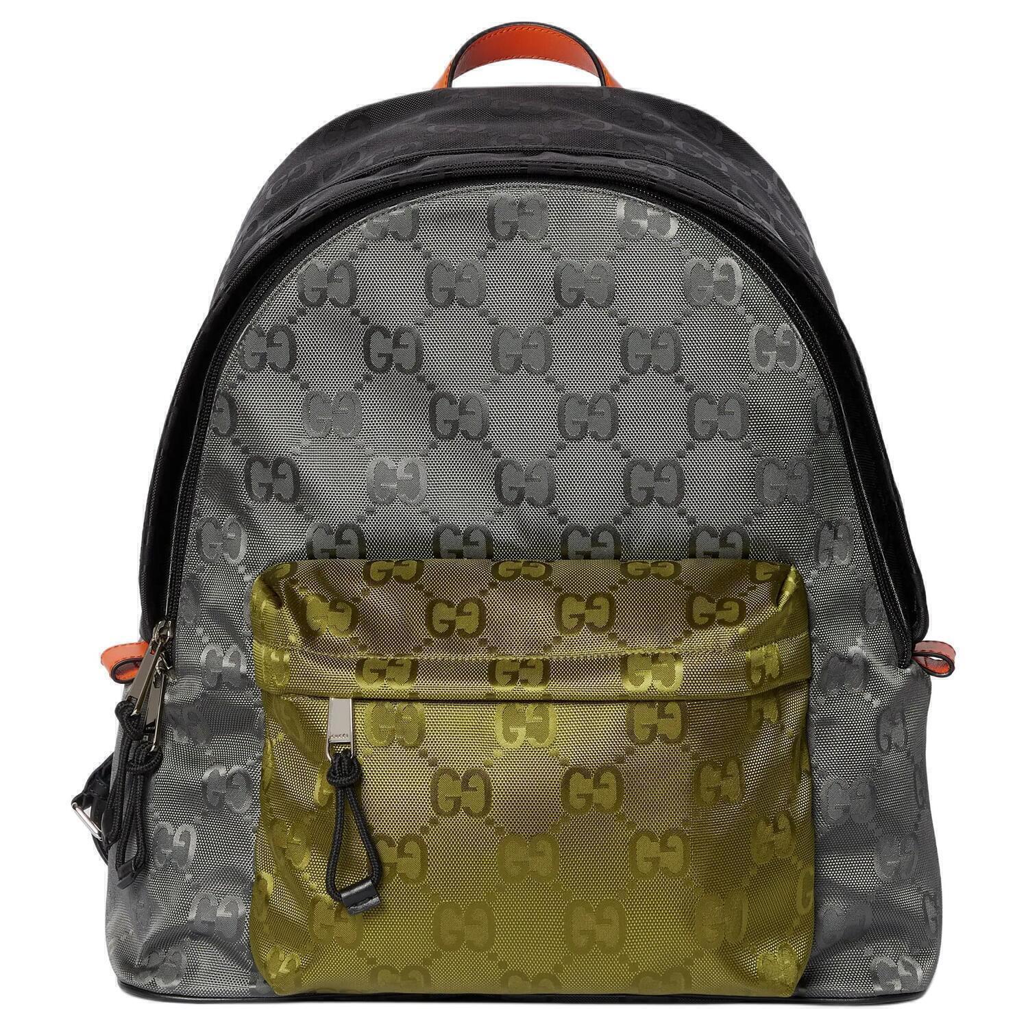 

GUCCI Нейлоновый рюкзак средний мужской черный серый зеленый