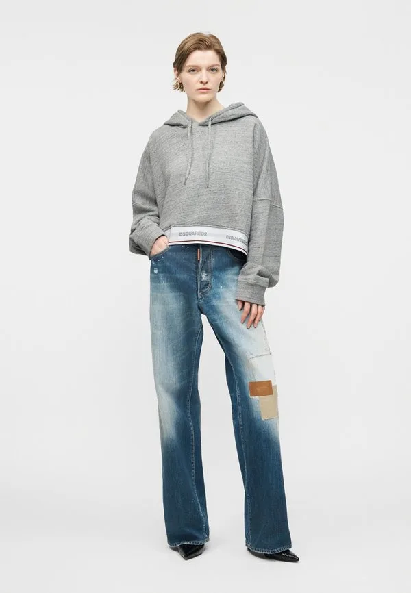 Худи укороченного кроя onion Dsquared2, Grey Melange — фото 2