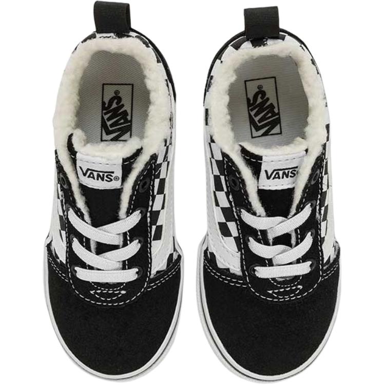 Детская износостойкая обувь низкая для малышей Black White Vans — фото 3