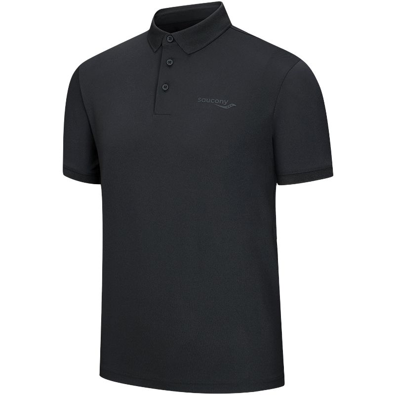 

Saucony Поло мужское угольно-черное Jet Black, Черный, Saucony Поло мужское угольно-черное Jet Black