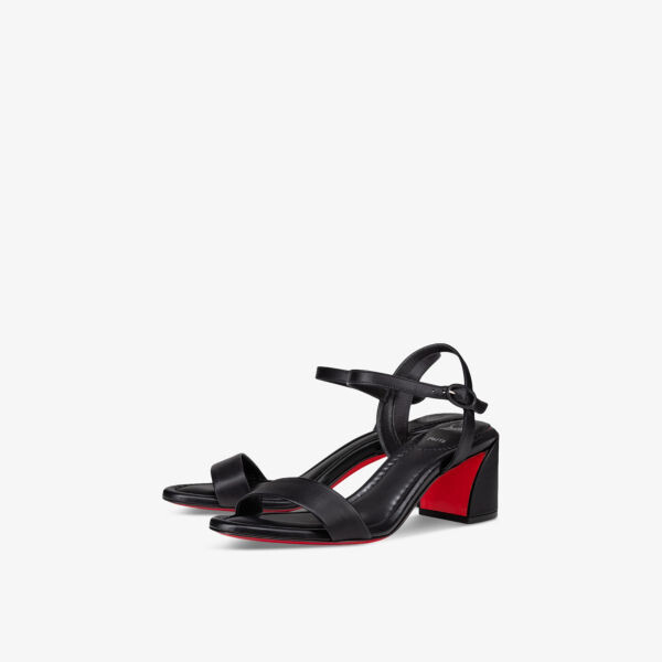 Кожаные босоножки miss jane 55 на каблуке Christian Louboutin, черный — фото 3