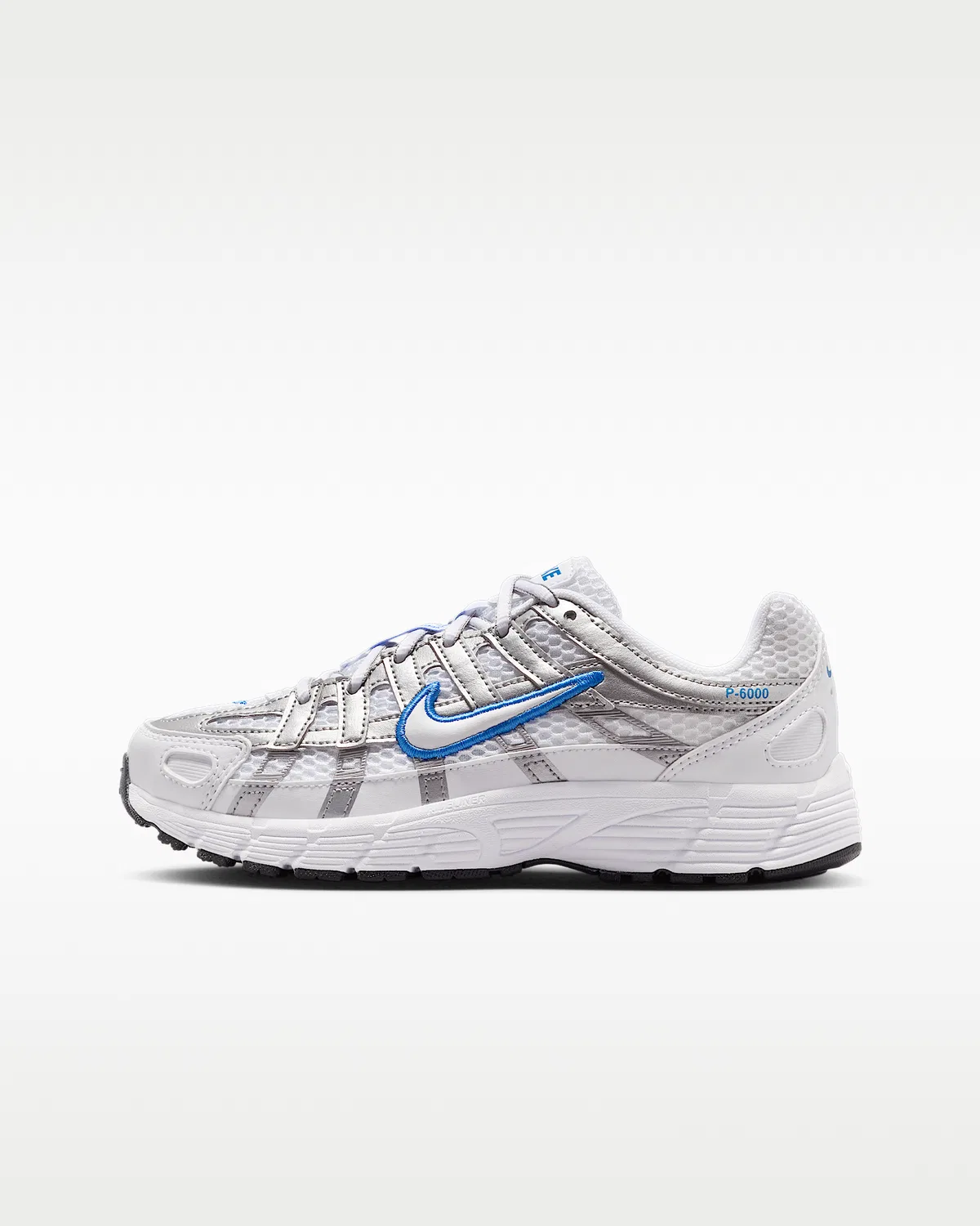 Кроссовки Nike P-6000 для детей, White/Blue Crystal/Metallic Silver/White