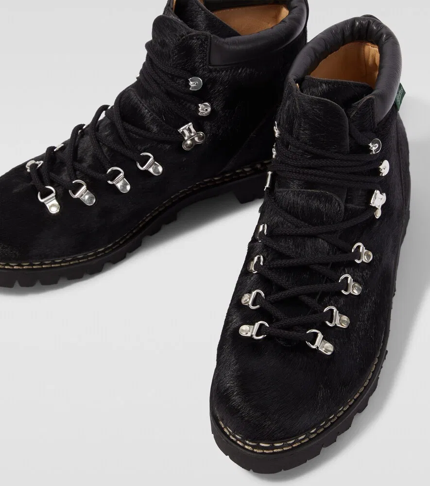 Ботинки Paraboot из телячьей шерсти на шнуровке Junya Watanabe, черный — фото 3