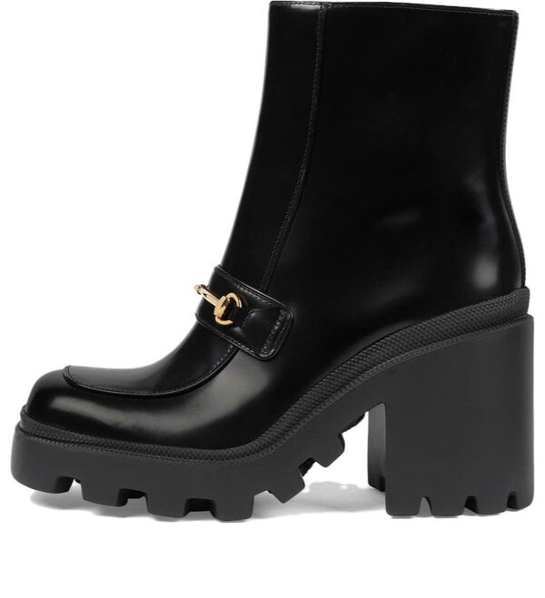 Кроссовки boot with horsebit 'black' Gucci, черный