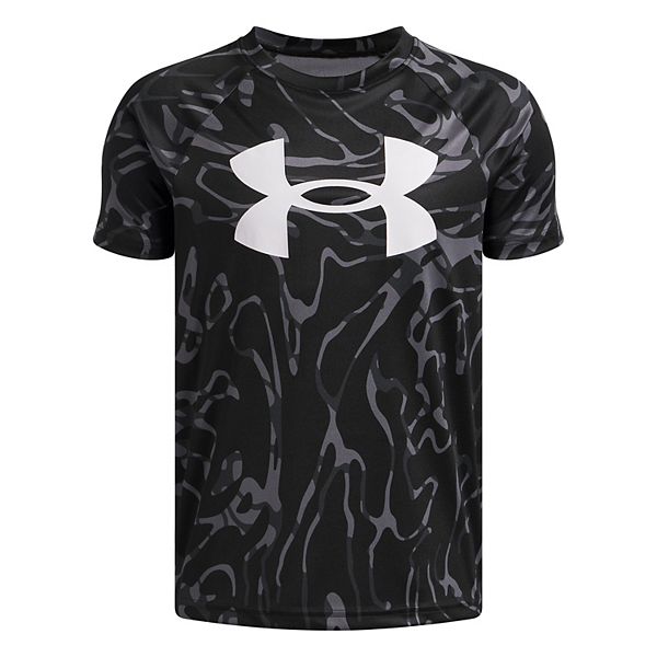 

Футболка с принтом Boys 8-20 tech big logo Under Armour, Black With White