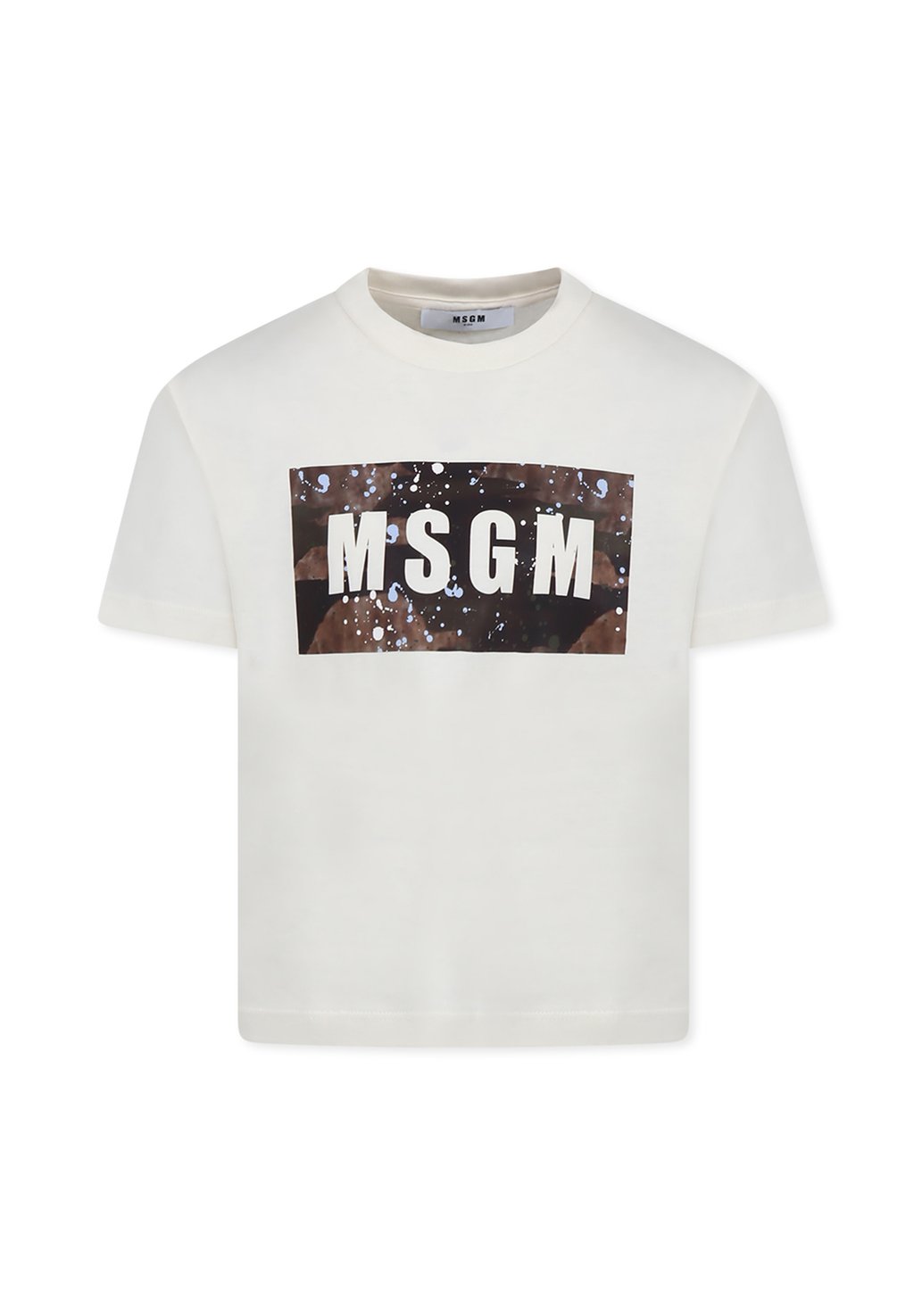 

Футболка с принтом A MANICA CORTA MSGM, слоновая кость