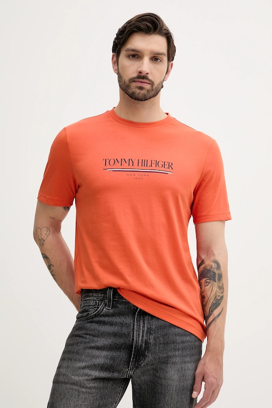 

Хлопковая футболка Tommy Hilfiger, оранжевый