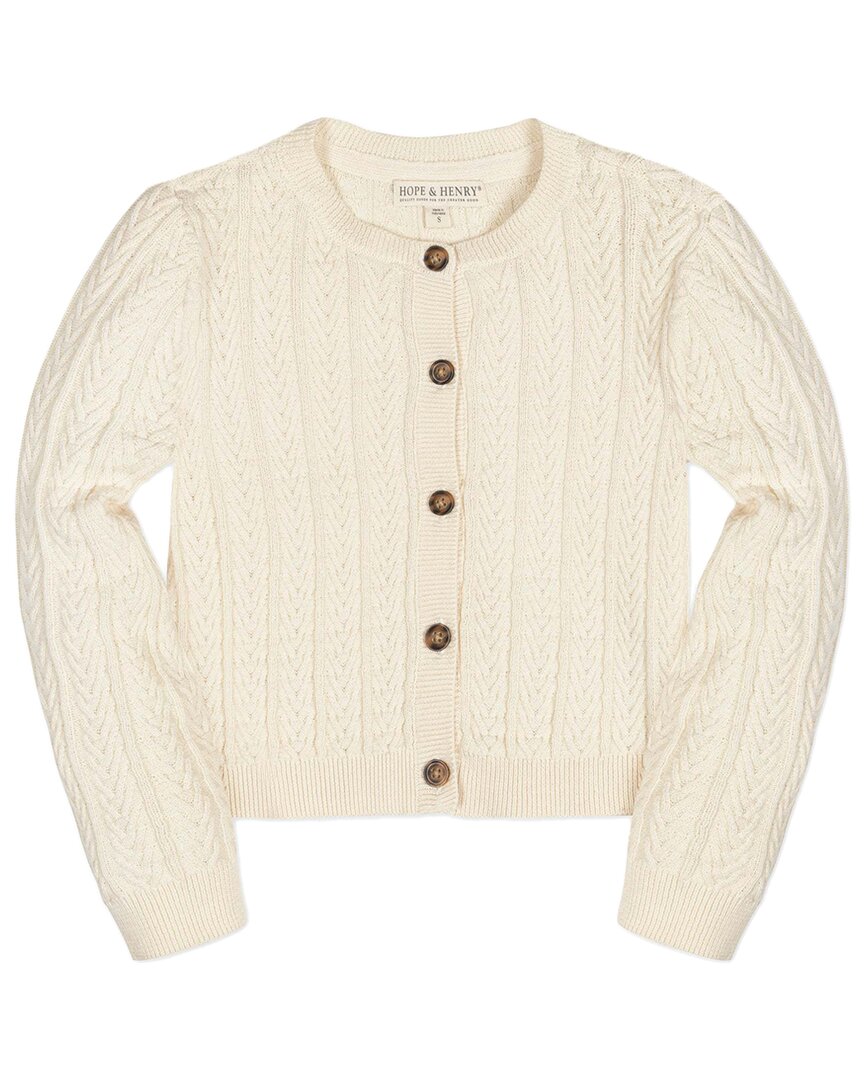 

Хоуп энд Хенри Кардиган с узором шеврон петель HOPE & HENRY, белый