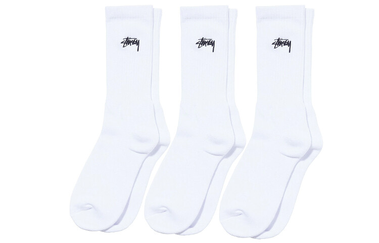 Носки унисекс до середины икры Stussy, 1 комплект из 3 двойных (серый) — фото 2