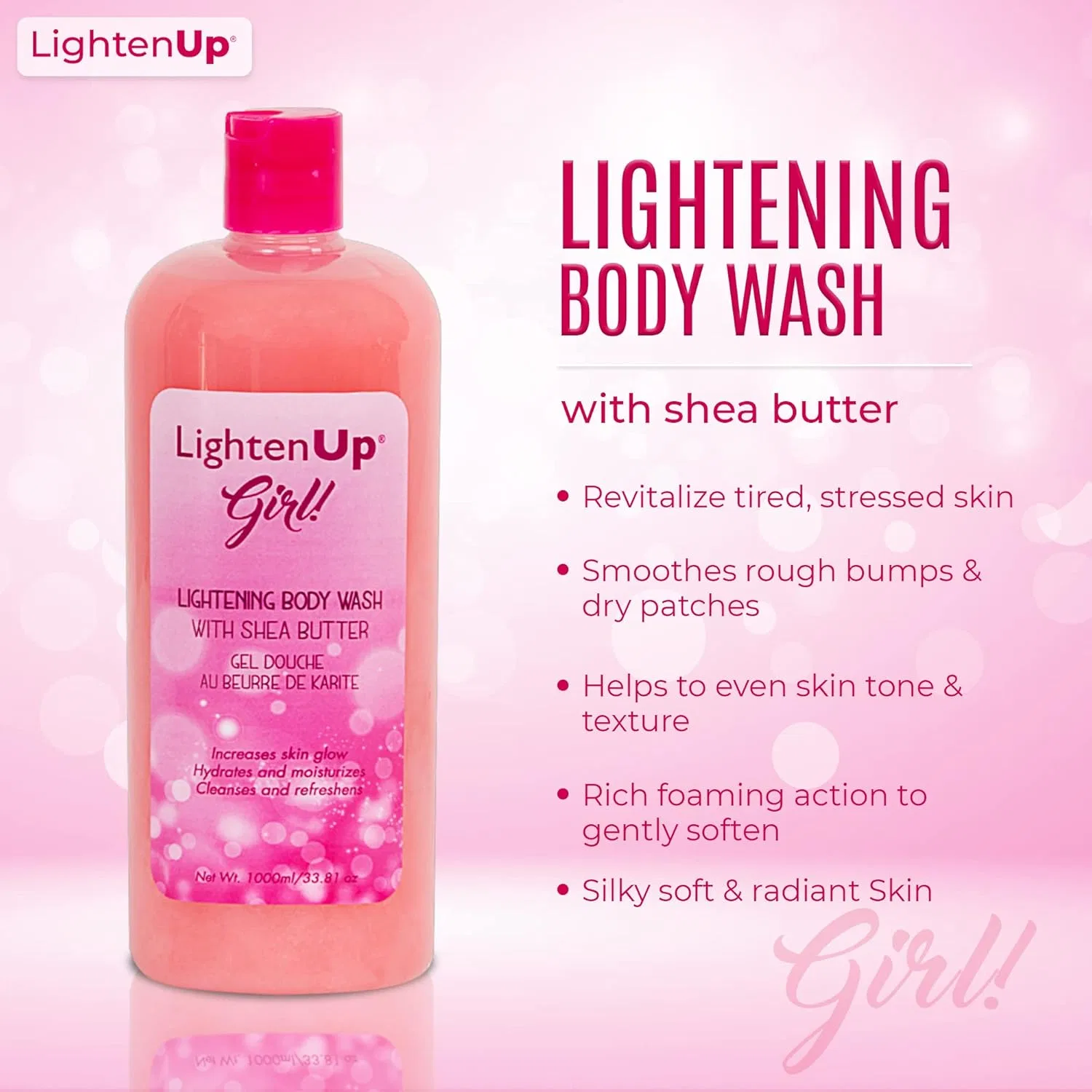 Отшелушивающий гель для душа «LightenUp» с маслом ши, 1000 мл Omic Lighten-Up — фото 3