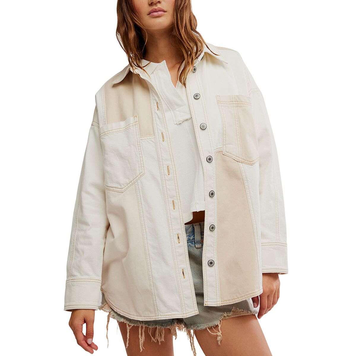 

Слоновая кость горных дорог рубашка на пуговицах Free People, цвет mixed