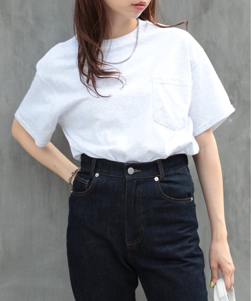 

Футболка оверсайз с карманом, хлопок GILDAN, пепельный